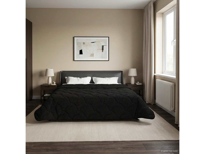 Couette - duvet d'été 200 x 240 cm été noir respirant  - Conforama D