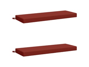 Lot de 2 coussins de banc, coussins d'assise soest 100 % polyester rouge cf57376