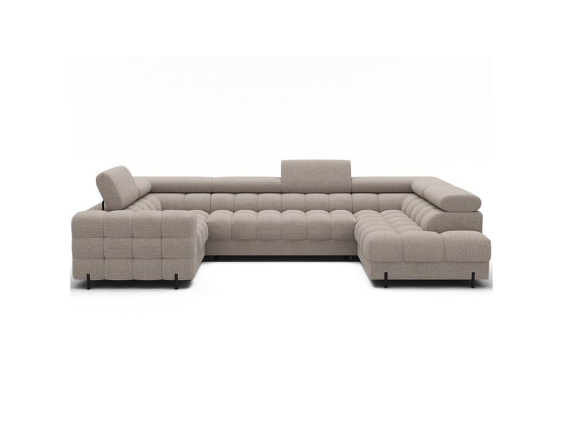  Canapé panoramique convertible factory 3 places beige – angle droit avec coffre – version 3  - Conforama A
