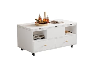 Table basse rectangulaire coloris blanc <strong></strong> <strong></strong> - 50 cmx100 cm