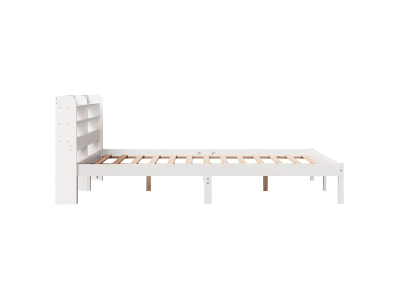  Lit double- lit adulte -  cadre de lit sans matelas blanc 140x190 cm bois de pin massif  - Conforama D