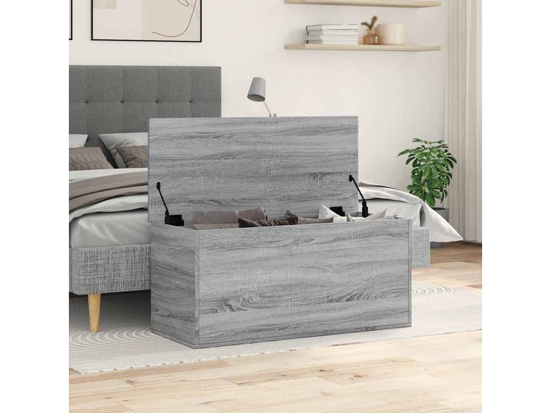  Boîte de rangement, coffre de rangement sonoma gris 100x42x46 cm bois d'ingénierie  - Conforama C