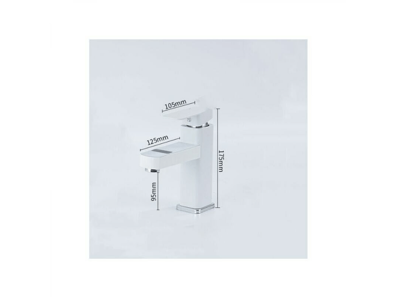 Robinet de lavabo à levier unique, robinet de salle de bain en laiton pur, aérateur, robinet de lavabo de salle de bain, chrome + blanc - Conforama C