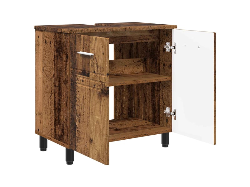  Unité de vanité de salle de bain, meuble de rangement bois ancien 60x35x60 cm shl4155  - Conforama D