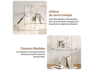 Vitrine coloris blanc  <strong>BRILVERDE </strong> <strong></strong> - 60 cmx162 cm