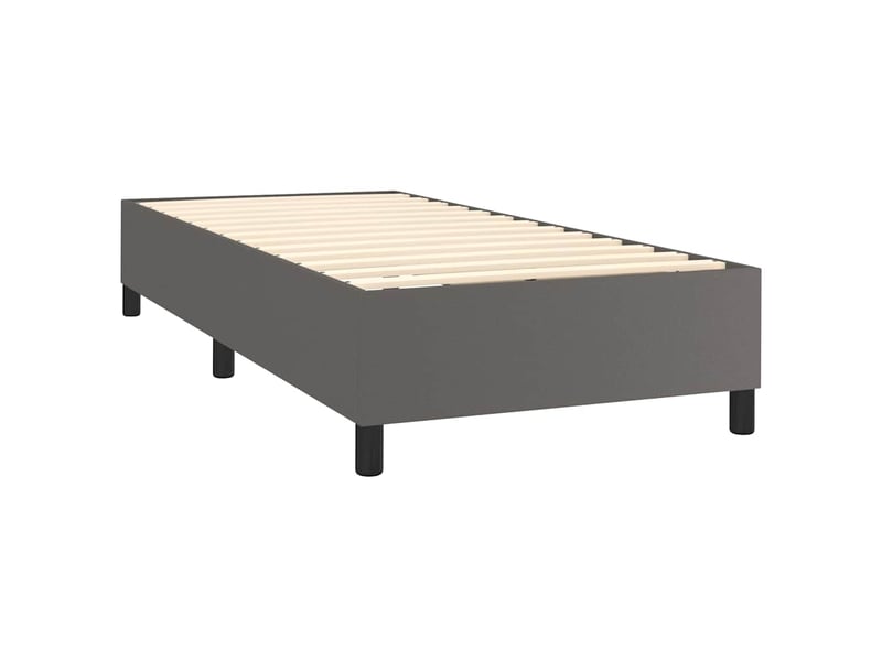  Lit simple- lit adulte -  cadre de lit à lattes gris 80x200 cm similicuir  - Conforama C