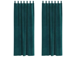 Lot de 2 rideaux, rideaux de fenêtre vert foncé 140 x 225 cm velours cf44126
