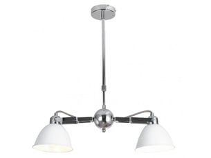 Fabrilamp buri, lampe, moderne, 2 x e27, blancchromé, 52-81 x 52 x 15.5 cm