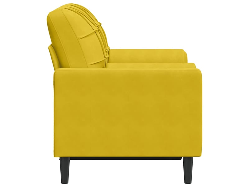 Canapé droit, sofa, canapé 2 places avec oreillers décoratifs jaune 120 cm velours cf19967 - Conforama D