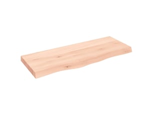 Comptoir de salle de bain, plan de travail 100x40x(2-6)cm bois massif non traité cf65694