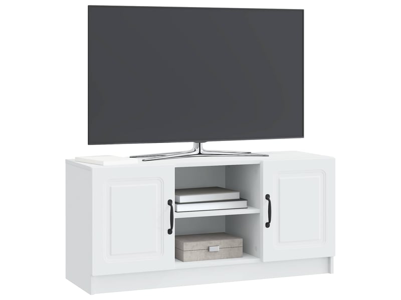  Meuble tv - banc tv - meuble de rangement blanc 102 x 34,5 x 47 cm bois d'ingénierie  - Conforama C
