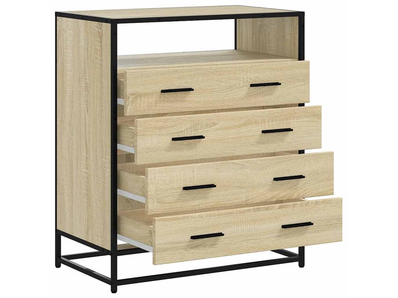  Commode chambre adulte, armoire à tiroirs chêne sonoma 70x41x83,5 cm bois d'ingénierie  - Conforama E