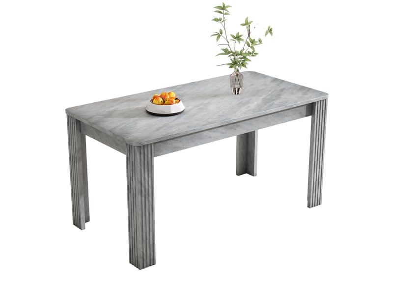  Table à manger rectangulaire 116 x 65 x 75 cm, avec 4 pieds épais, en panneaux de particules, gris  - Conforama A