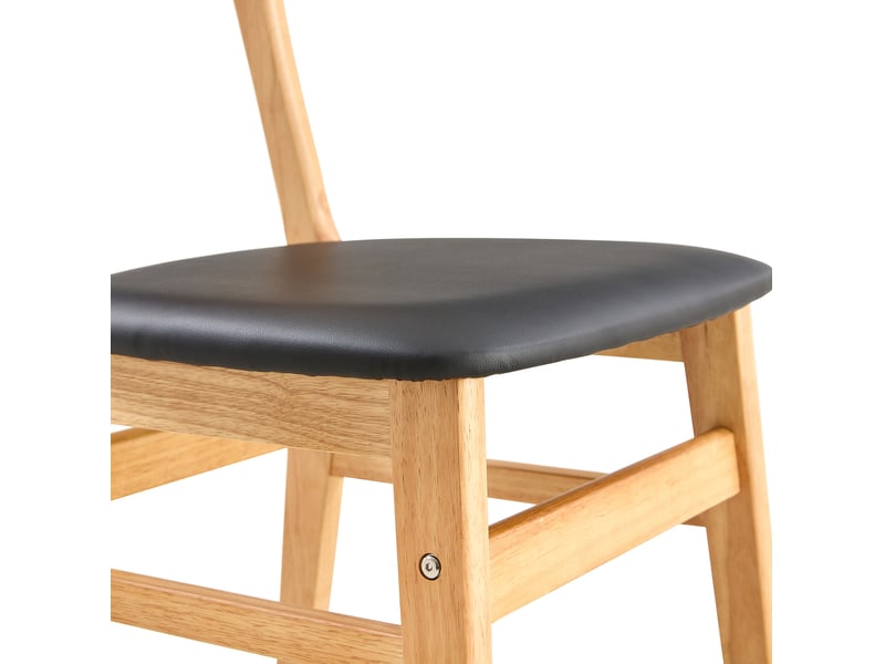  Lot de 2 chaises de salle à manger 45x43,9x78,7cm, chaise cuisine scandinave, dossier en rotin, bois, teinte bois clair  - Conforama E