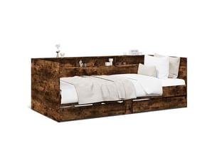 Lit simple 90x200 cm    coloris marron