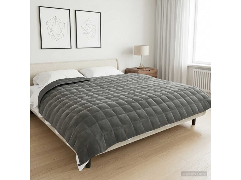  Couverture lestée adulte, couverture pondérée anthracite 200x200 cm 9 kg shl60413  - Conforama B