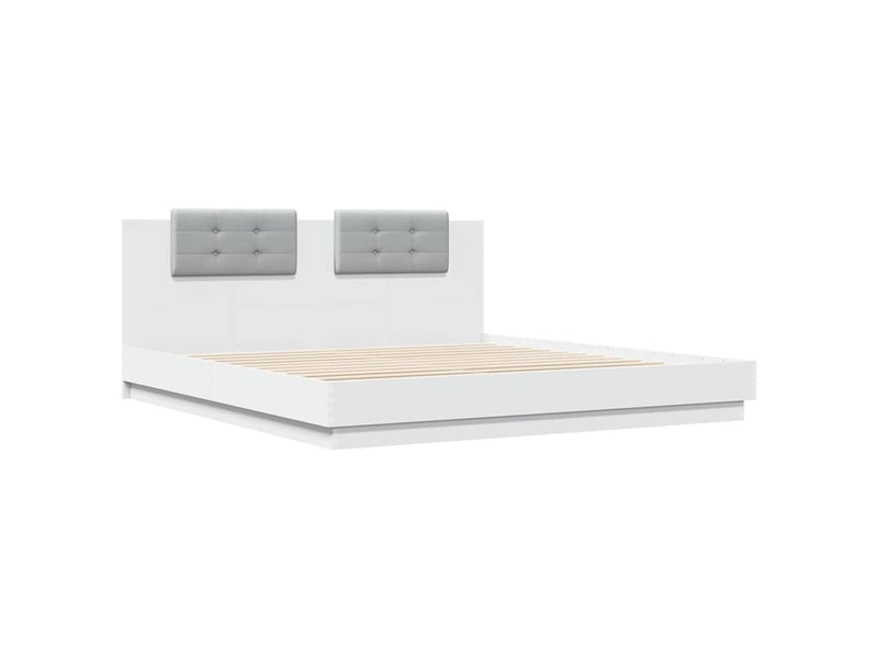  Lit double- lit adulte -  cadre de lit sans matelas blanc 160x200 cm  - Conforama B