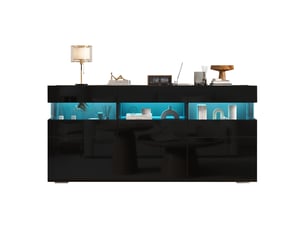 Buffet 3 porte(s)  0 tiroir(s) PANGIVO N625P352889890S - 140 cm coloris noir 