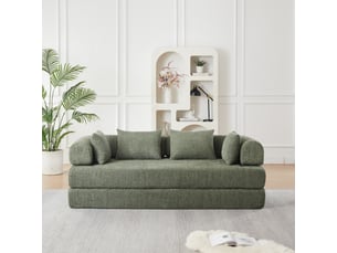Canapé-lit modulable 200x95x68 cm 4-en-1 vert sans matelas