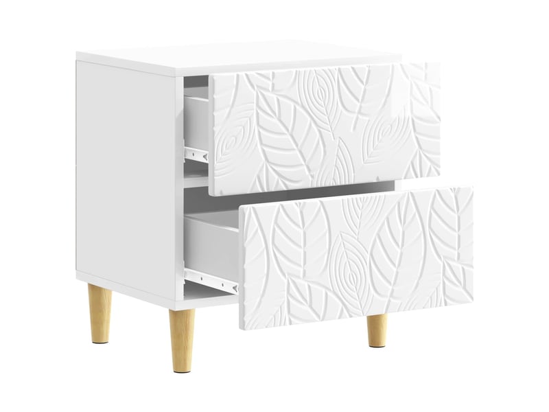  Table de chevet - cabinet de chevet - table de nuit 2 pc blanc brillant 43 x 34,5 x 48 cm  - Conforama D