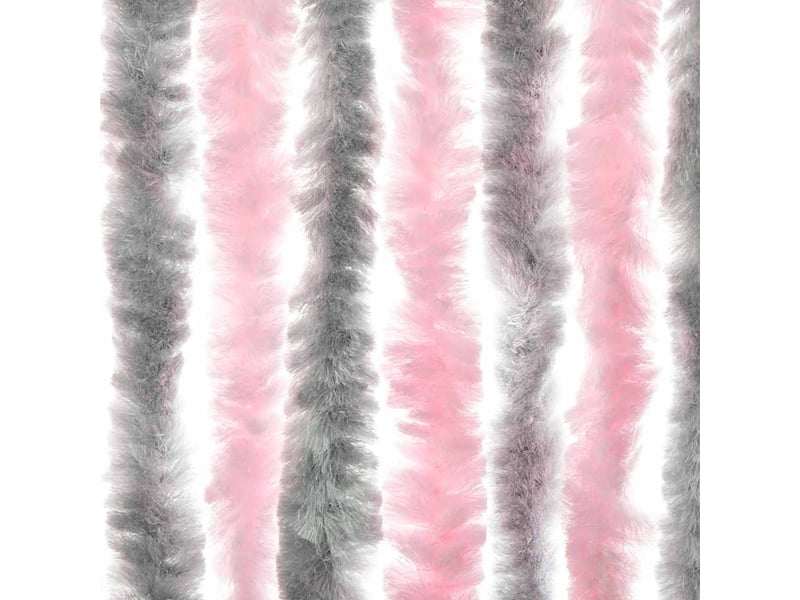  Rideau anti-mouches, moustiquaire gris argenté et rose 56x185 cm chenille cf43526  - Conforama E