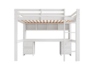 Lit mezzanine 90x200 cm <strong>ZOVIRA</strong>  <strong></strong> coloris blanc