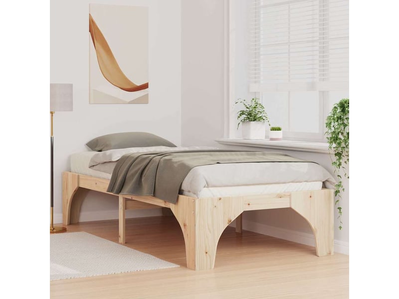  Lit simple- lit adulte -  cadre de lit marron 100 x 200 cm pin massif  - Conforama B