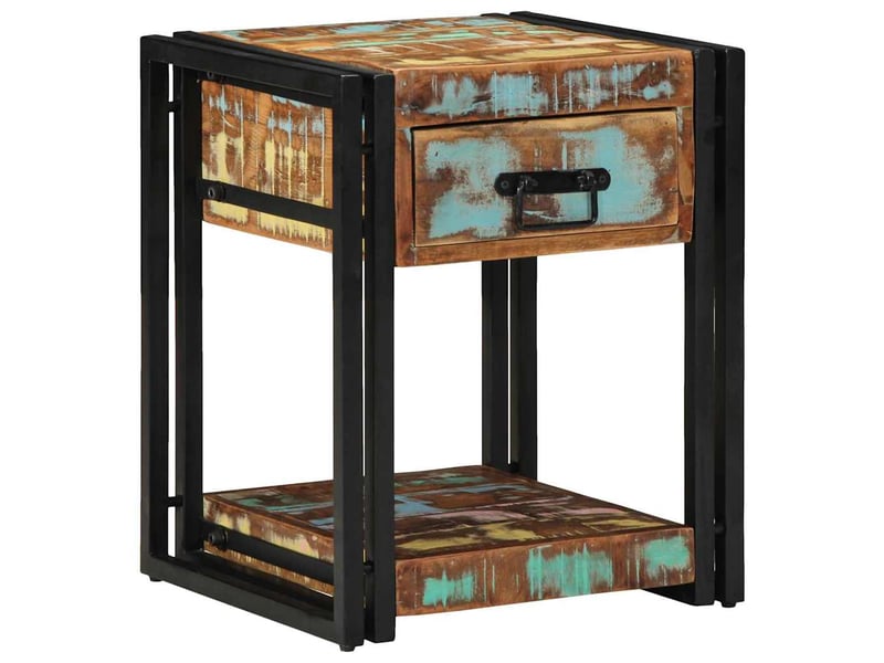  Table de chevet avec tiroir 2 pièces multicolore 40 x 40 x 50 cm  - Conforama A