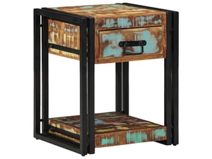 Table de chevet avec tiroir 2 pièces multicolore 40 x 40 x 50 cm