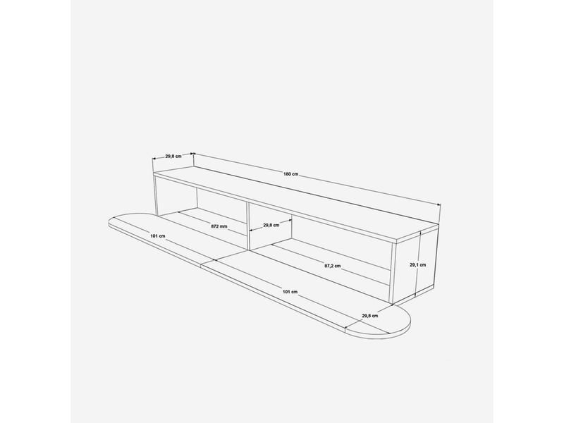  Meuble tv suspendu avec portes abattantes koren - beige  - Conforama D