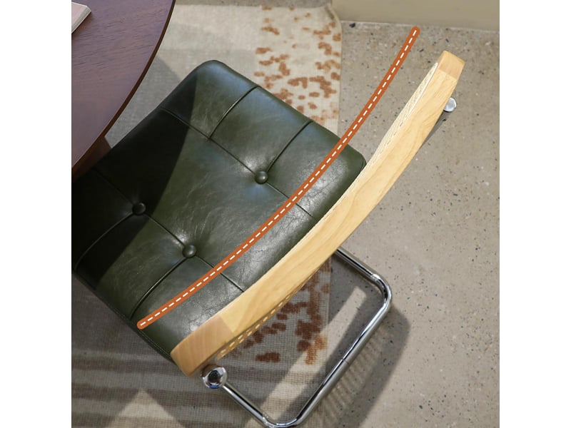 Lot de 4 chaises de salle à manger, chaises luge vertes avec dossier en rotin et structure en acier chromé, style moderne. - Conforama D