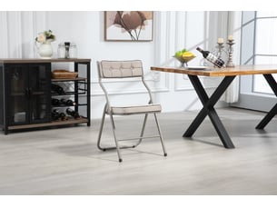 Chaises pliantes lot de 2 avec assise rembourrée  - dossier incurvé, velours et acier - kaki