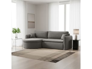 Canapé d'angle universel verona l avec fonction couchage, pour salon, gris