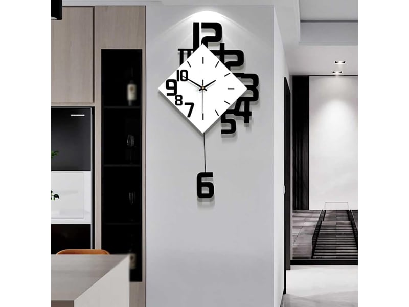  Horloge murale créative en bois – style art déco élégant pour salon, chambre et salle à manger  - Conforama E