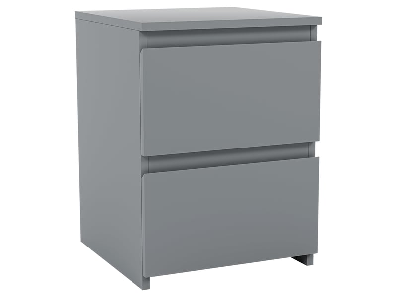  Table de chevet denver, commode de nuit, chambre, rangement, 40x30x30cm, 2 tiroirs, gris 3331366 - Conforama A