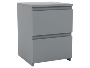 Table de chevet denver, commode de nuit, chambre, rangement, 40x30x30cm, 2 tiroirs, gris