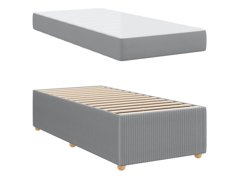  Lit simple- lit adulte -  cadre de lit gris clair 80 x 200 cm tissu  - Conforama D