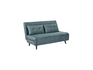 Canapé convertible presto 2 places - velours bleu pétrole - couchage 140x190cm