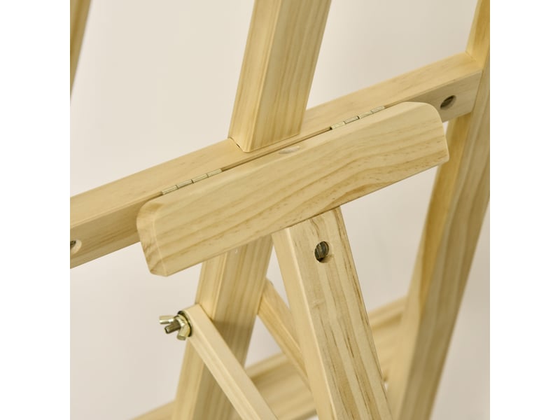  Chevalet d'artiste sur pieds dim. 51,5l x 71,5l x 134,5h cm inclinaison réglable hauteur 90° max. Bois de pin  - Conforama W