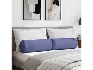 Lot de 2 coussins d'accent, coussins décoratifs, coussins lombaires tissu bleu denim ø 25 x 70 cm cf56685