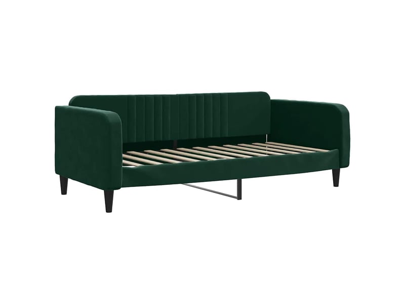  Lit simple- lit adulte -  lit de repos sans matelas vert foncé 100x200 cm velours  - Conforama A
