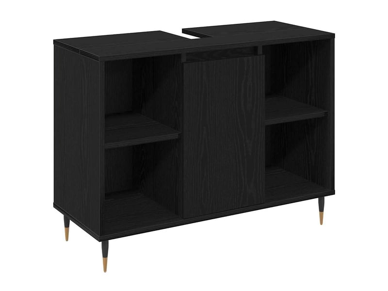 Ensemble de mobilier de salle de bain 3 pc chêne noir cf64334 - Conforama D