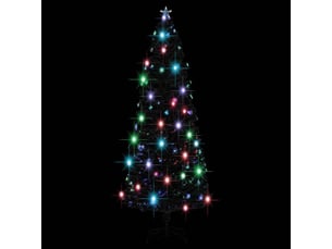 Sapin de noël - arbre de noël pré-éclairé vert et blanc 240 cm fibre optique