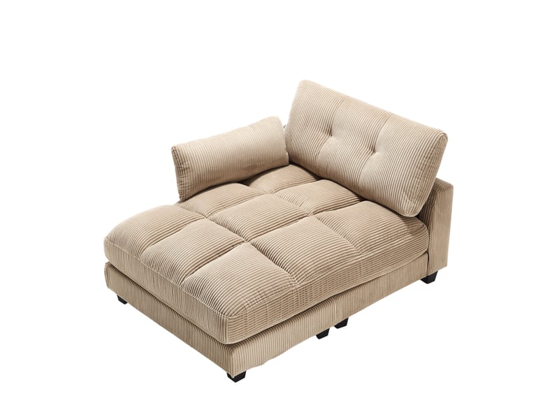  Fauteuil relax 1 place en velours côtelé kaki avec usb et porte-gobelets  - Conforama A