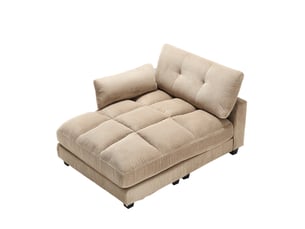 Canapé droit fixe <strong>MAISENTIEL</strong> <strong></strong> 1 place Velours côtelé beige