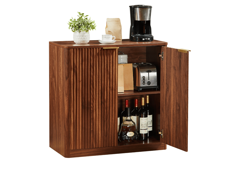 Buffet 80x40x80 cm, style moderne, avec espace de rangement réglable, meuble tv bas, armoire salon, aggloméré, marron - Conforama A