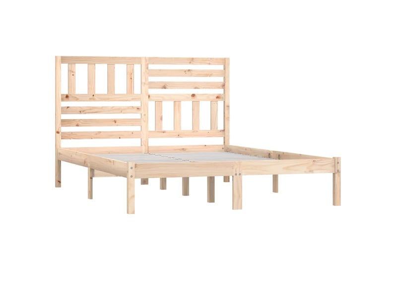  Lit double- lit adulte -  cadre de lit sans matelas 120x190 cm bois de pin massif  - Conforama B