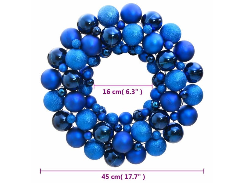  Couronne de noël bleu 45 cm polystyrène  - Conforama D