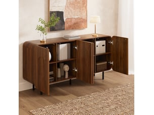 Buffet 4 porte(s)   <strong>BEAOK</strong> <strong></strong> - 160 cm coloris marron 