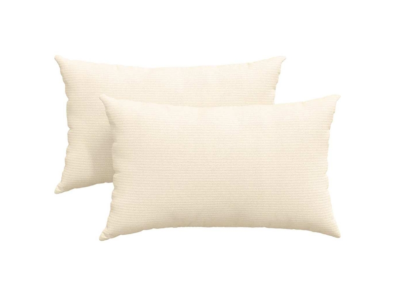  Lot de 2 coussins de canapé, coussins décoratifs crème 50 x 30 cm cf59045  - Conforama A